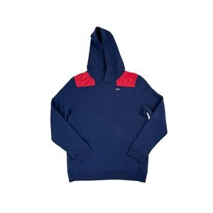 Vineyard Vines Quilted‎ Hoodie Pullover Navy Red Accent Boys Size M 12-14